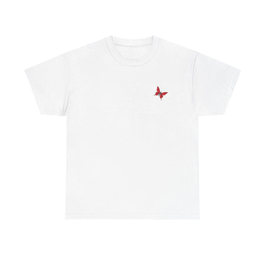 Roter Schmetterling T-Shirt Unisex – Ausdrucksstarkes Butterfly Design | Natur-inspiriertes Baumwollshirt für Damen & Herren