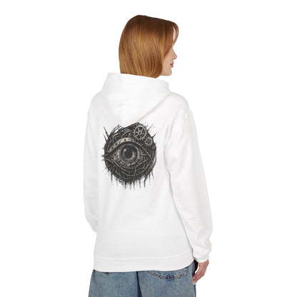 Biomechanisches Auge Hoodie Unisex – Cyberpunk Kapuzenpullover mit Zahnrädern & Kabeln | Futuristischer Techwear Look