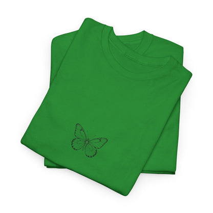 Schmetterling T-Shirt (Brustprint) – Stylisches Linienkunst-Design | Natur & Freiheit | Unisex Baumwolle
