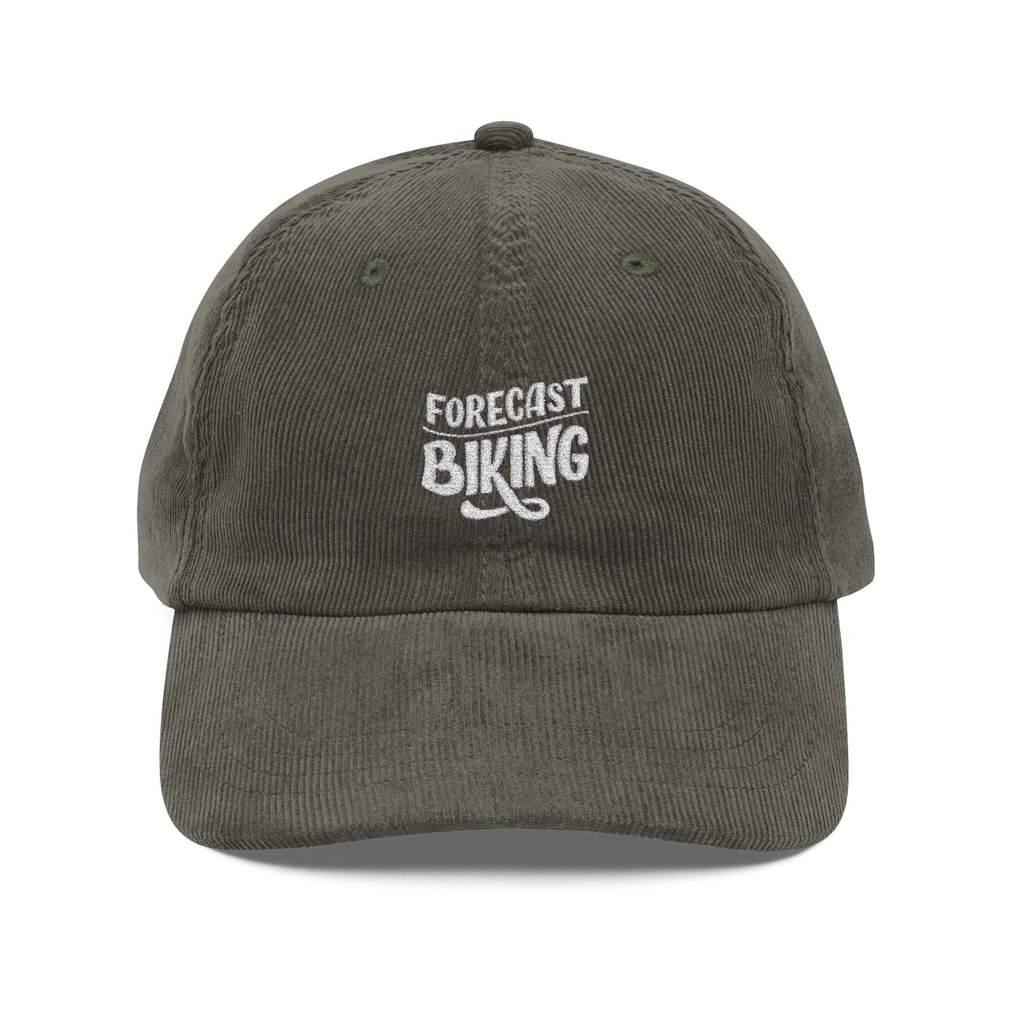 Forecast Biking Cord Cap – Retro Cord Basecap mit Stickerei - Good Vibes, Gift for Friends, Relaxed Fashion