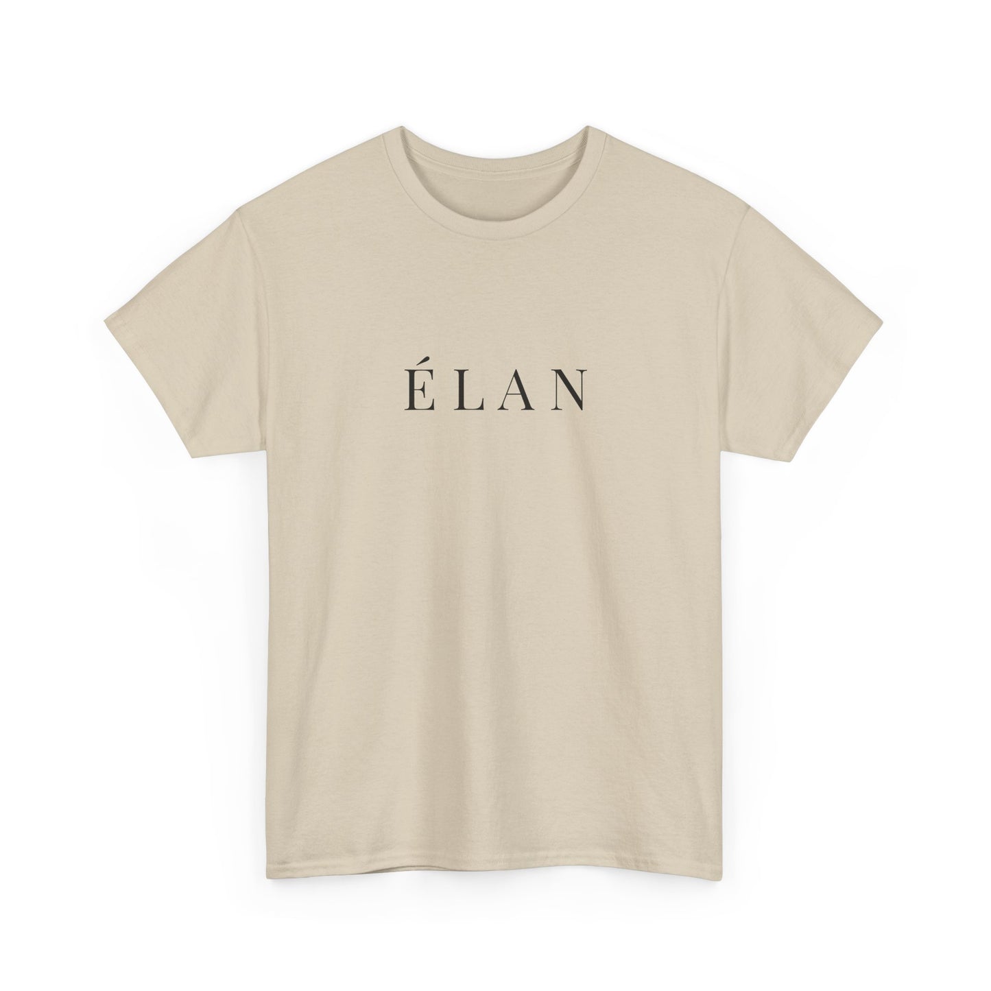 Élan Unisex Heavy Cotton T-Shirt (Brustprint) – Stilvolles Premium-Shirt aus 100 % Baumwolle für zeitlosen Look und Komfort