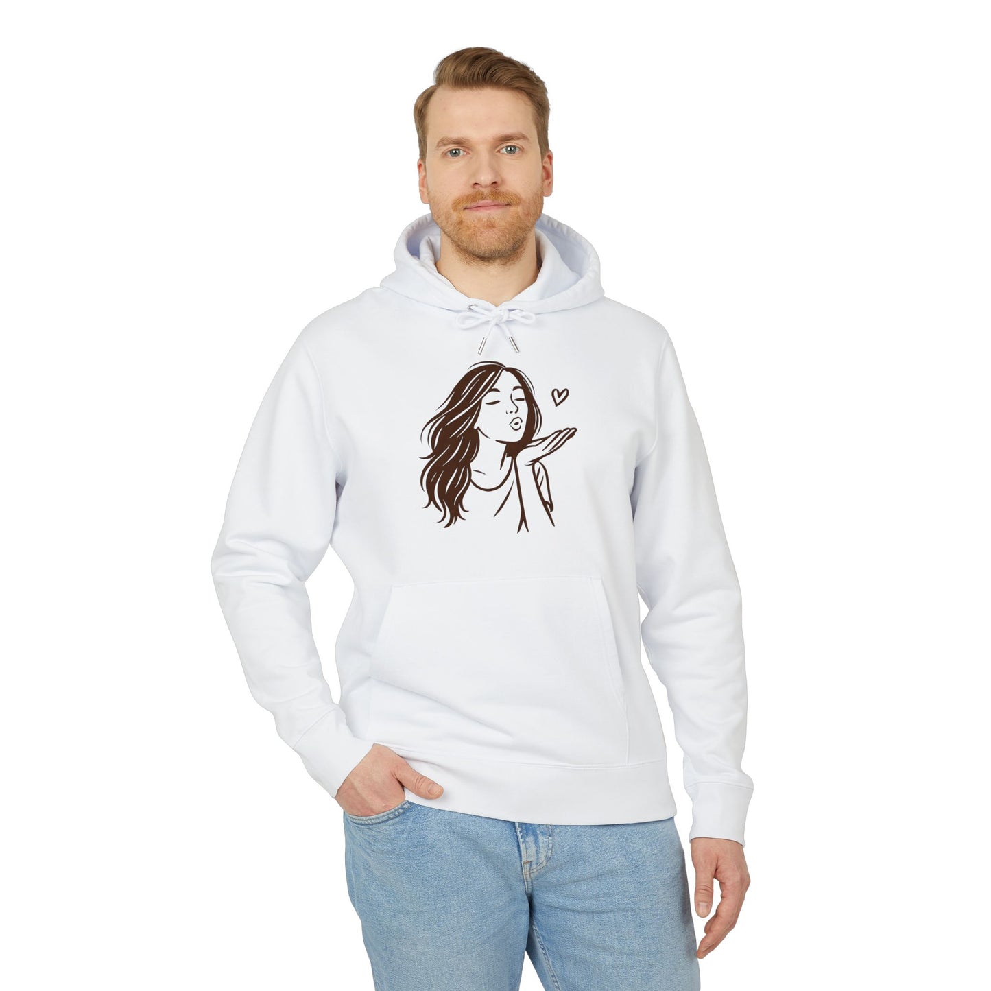 Kusshand Hoodie Unisex (Brustprint) – Romantischer Love Hoodie mit Herz Motiv, Stylisches Geschenk für Valentinstag & Paare