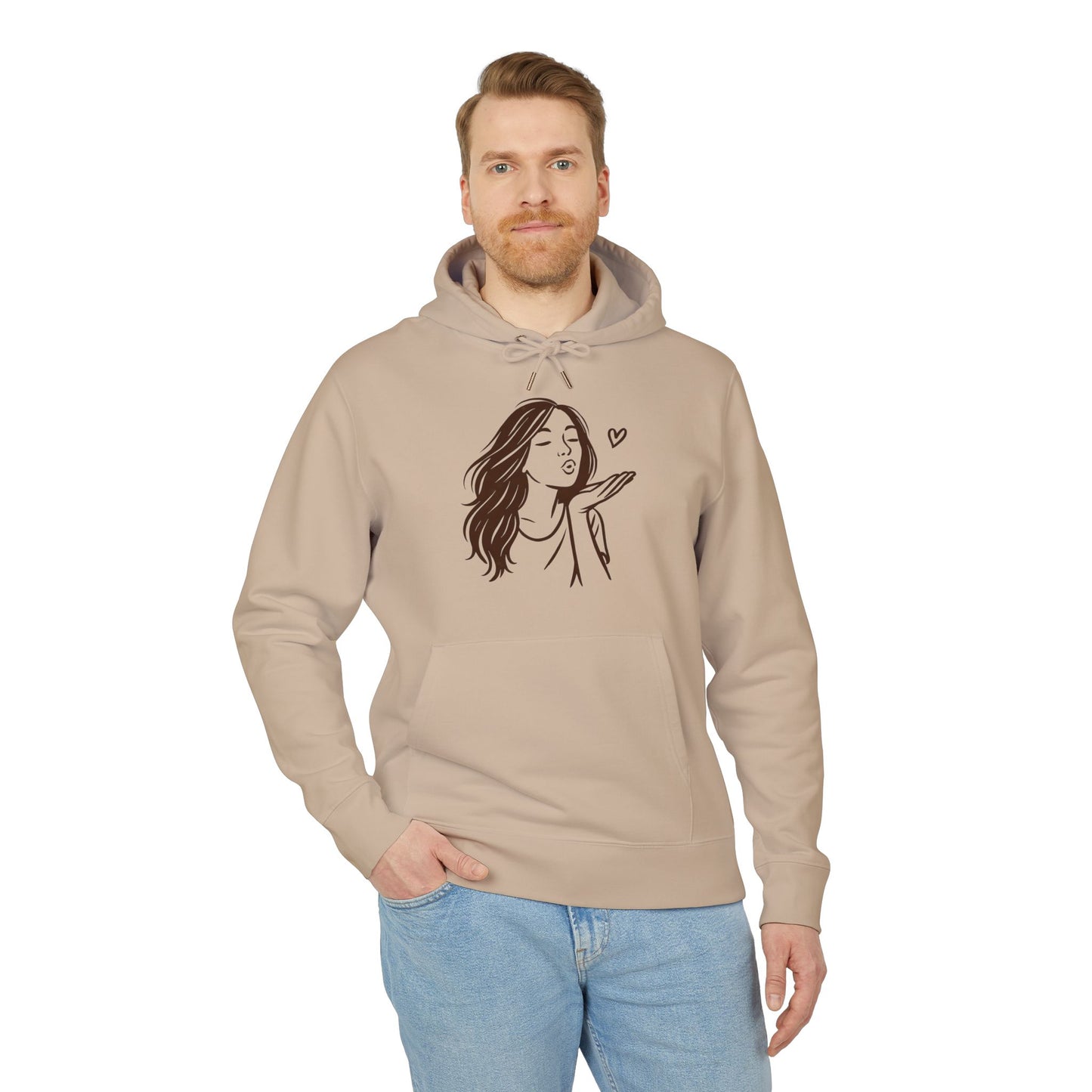 Kusshand Hoodie Unisex (Brustprint) – Romantischer Love Hoodie mit Herz Motiv, Stylisches Geschenk für Valentinstag & Paare