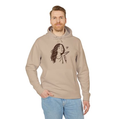 Kusshand Hoodie Unisex (Brustprint) – Romantischer Love Hoodie mit Herz Motiv, Stylisches Geschenk für Valentinstag & Paare
