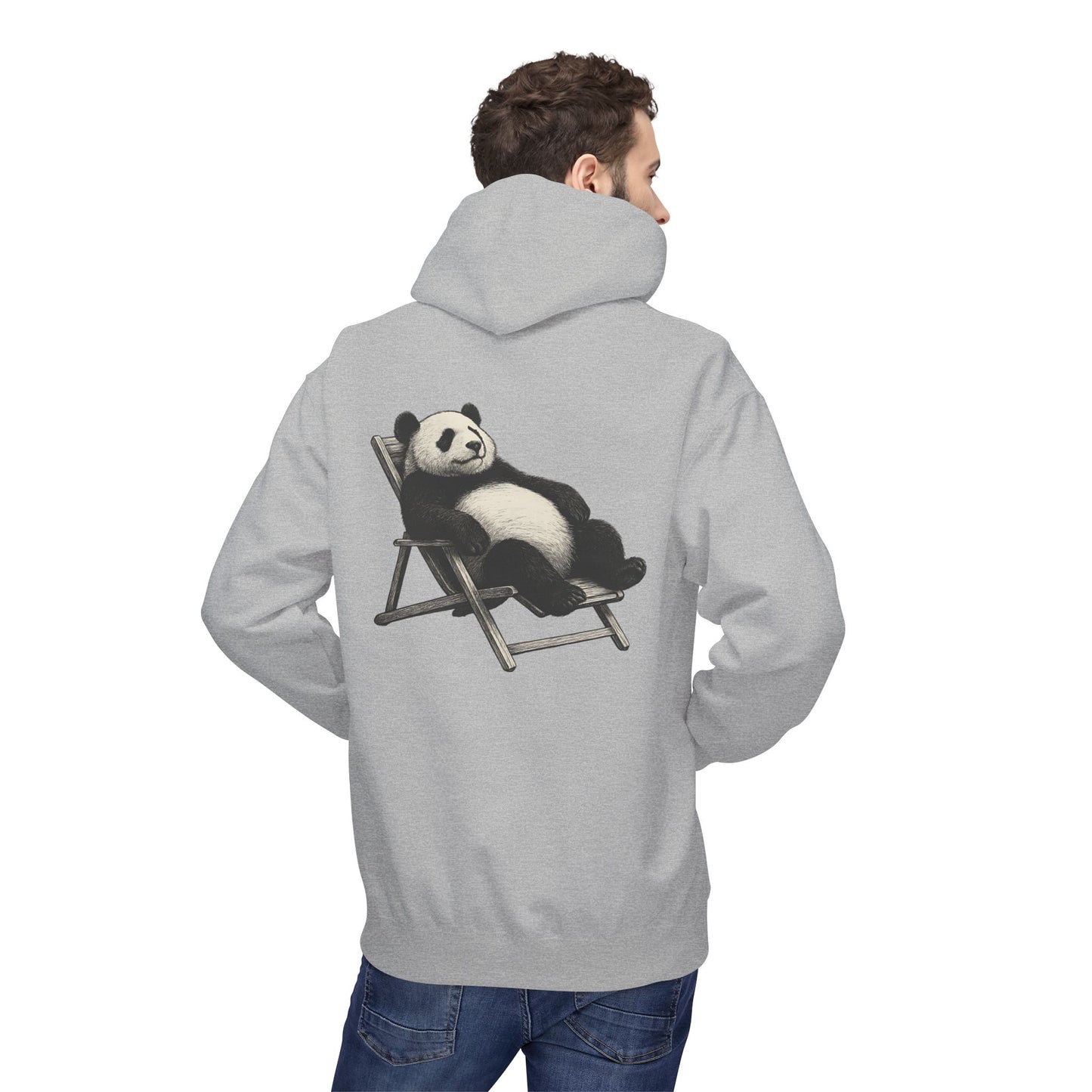Chillender Panda (Rückenprint) - Unisex Midweight Fleece | Nachhaltige Streetwear mit Komfort & Stil