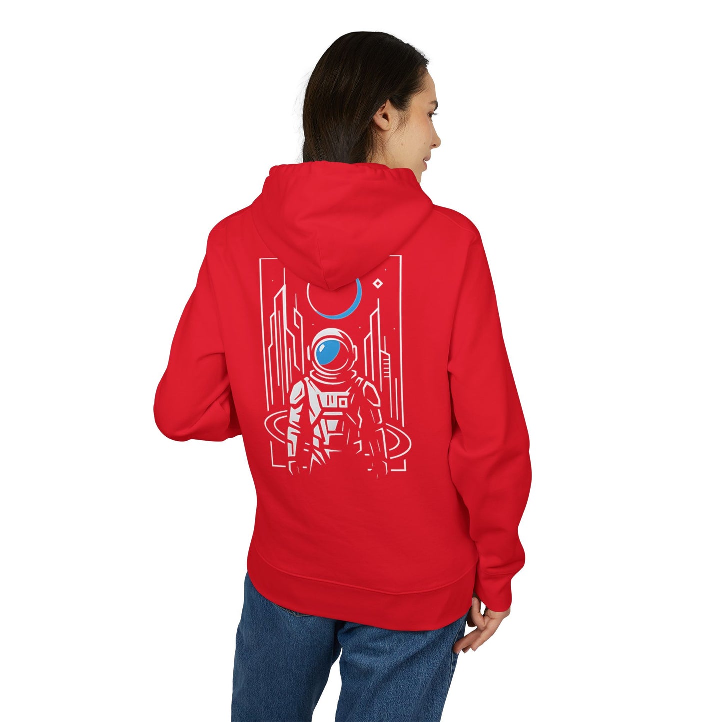 Futuristischer Astronaut Hoodie (Rückenprint) – Unisex Kapuzenpullover mit Space Design & Sci-Fi Motiv – Oversize Streetwear für Weltraum-Fans