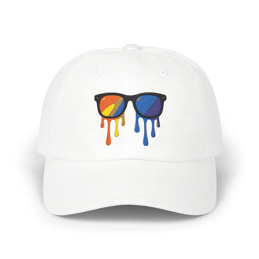 Melting Shades Cap – Stylische Unisex Basecap mit bunter, schmelzender Sonnenbrille | Sommer Accessoire für Festival, Freizeit & Streetwear