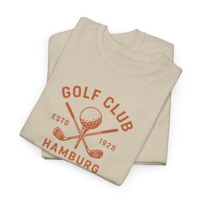 Vintage Golf Club Hamburg T-Shirt (Brustprint) – Estd. 1928 Retro Golfshirt für Herren & Damen