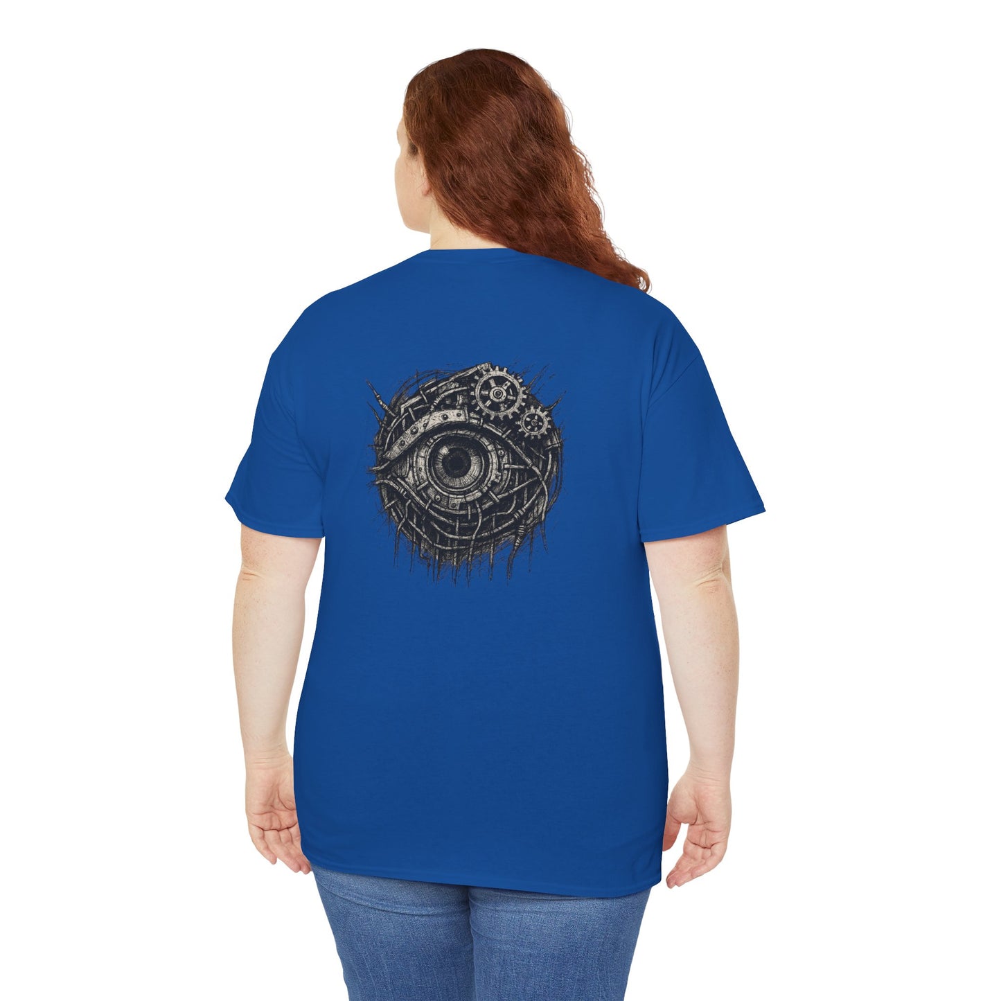 Biomechanisches Auge T-Shirt Unisex – Cyberpunk Zahnräder & Drähte Design | Futuristisches Cyborg Shirt für Sci-Fi & Gothic Fans
