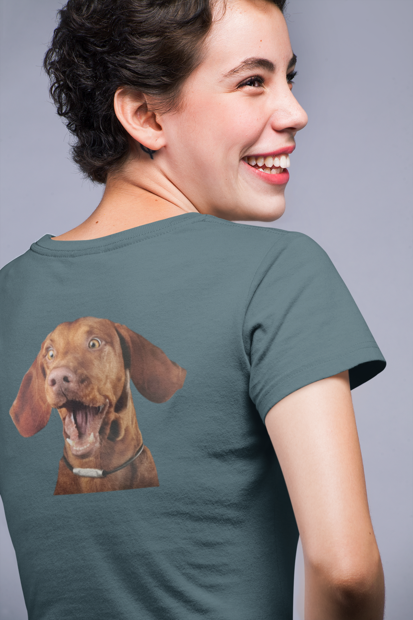 Happy Vizsla – Lustiges Hunde T-Shirt mit Vizsla-Motiv | Geschenk für Hundefans & Tierfreunde