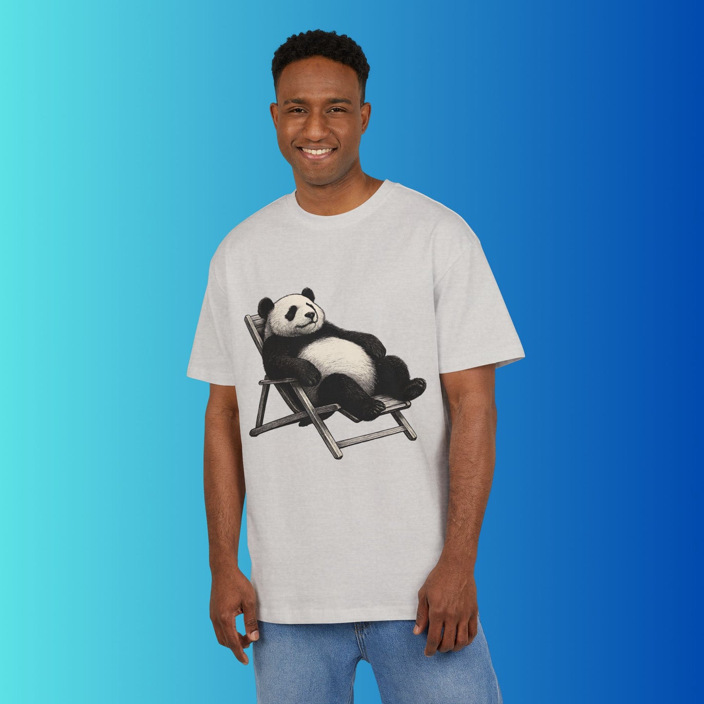 Chillender Panda (Brustprint) – Cooles Tiermotiv | Unisex Funshirt