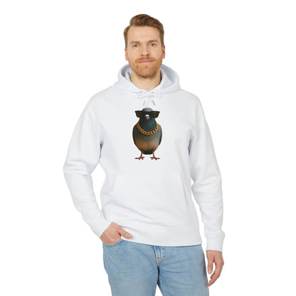 Gangster Taube Hoodie (Brustprint) – Lustiger Streetstyle Kapuzenpullover mit Vogel Motiv – Oversize Unisex Hoodie für Herren & Damen