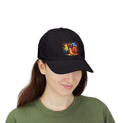 Schnecken Cap – Lustige Unisex Kappe mit buntem Farbklecks-Motiv für Alltag, Festivals & Streetwear