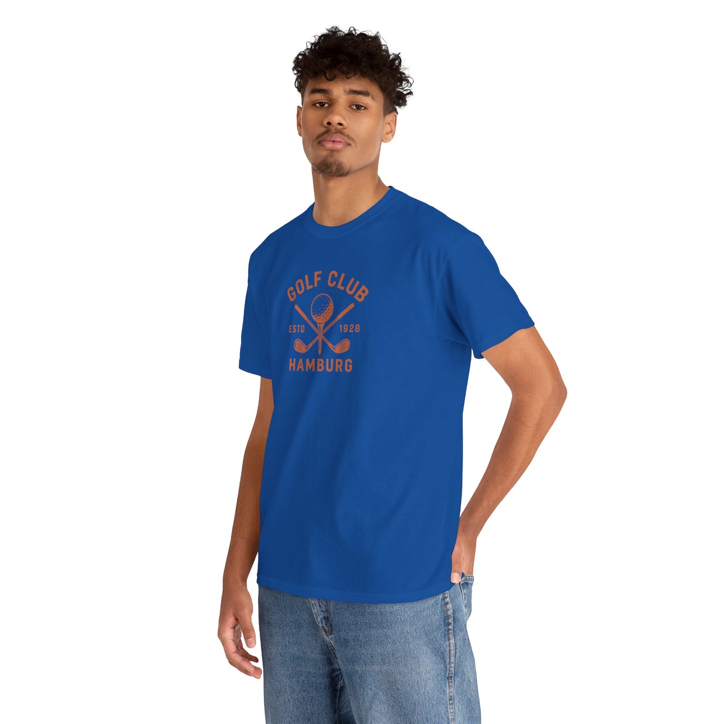 Vintage Golf Club Hamburg T-Shirt (Brustprint) – Estd. 1928 Retro Golfshirt für Herren & Damen