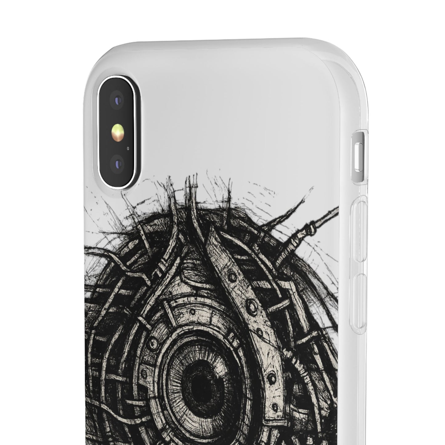 Biomechanisches Auge Handyhülle – Futuristisches Cyberpunk Design mit Zahnrädern & Kabeln | Schutzhülle für iPhone & Android