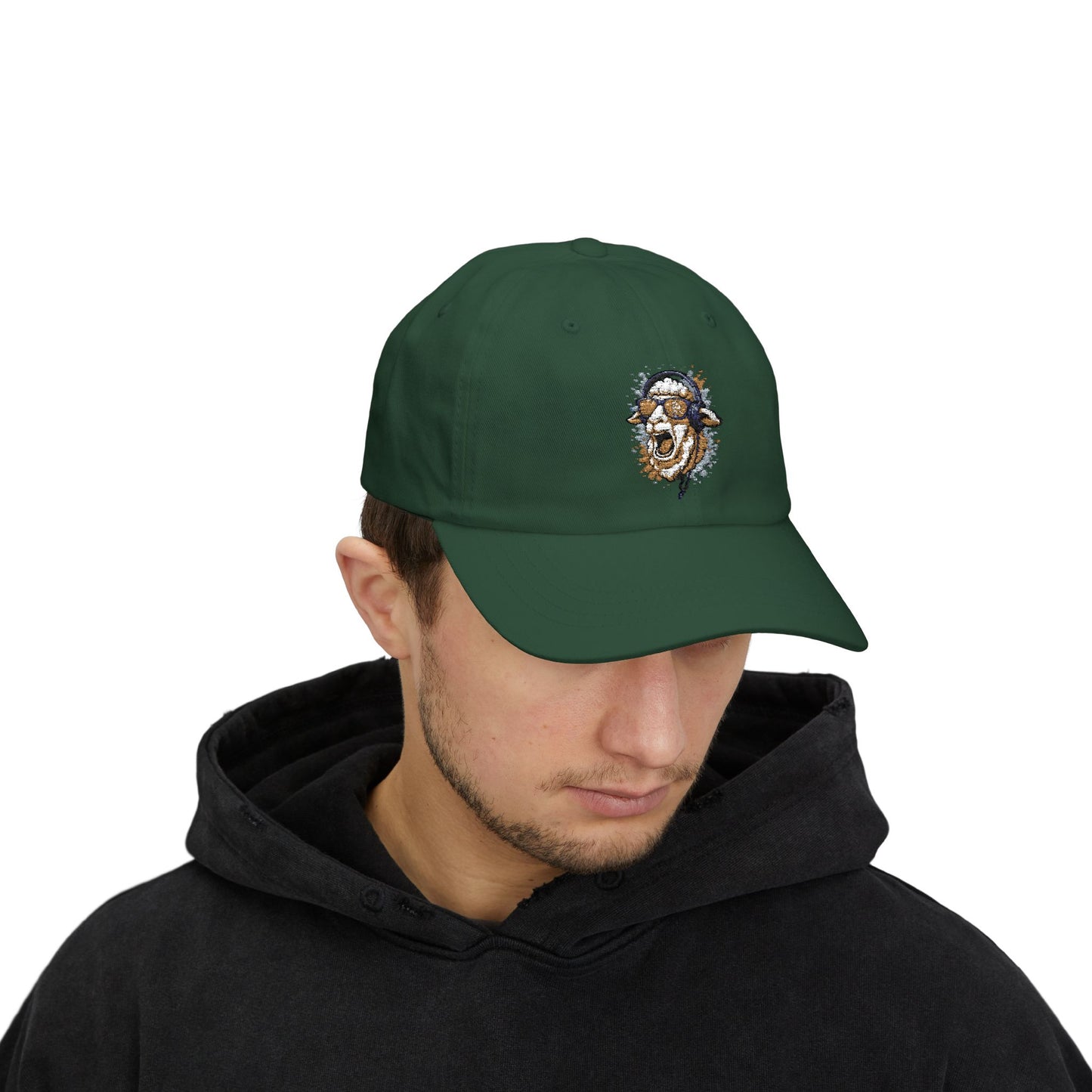 Lustige Schaf Cap – Unisex Basecap mit Kopfhörer-Schaf & Sonnenbrille – Coole Musik Snapback für Tierfreunde & Festival-Fans