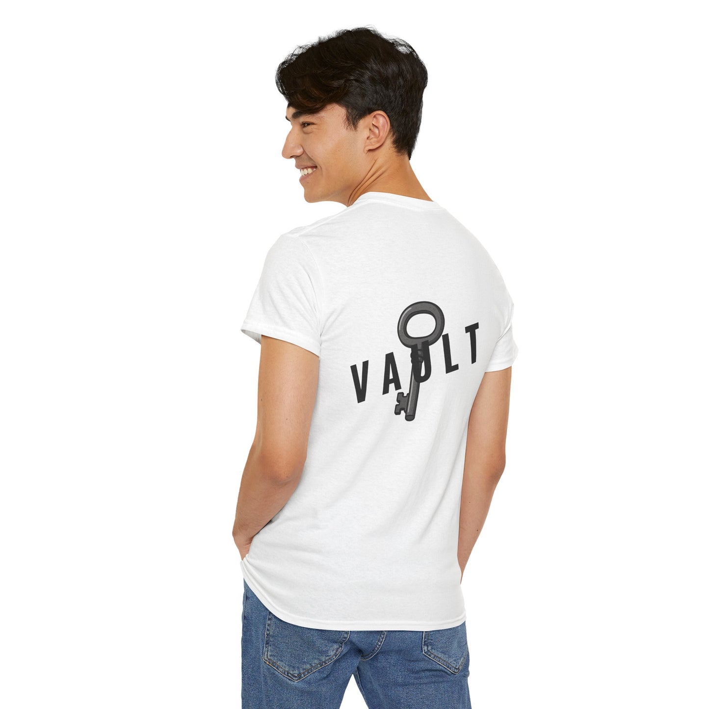 VAULT T-Shirt mit Schlüssel-Design (Rückenprint) – Unisex Heavy Cotton Tee | Nachhaltige Streetwear aus 100% Baumwolle