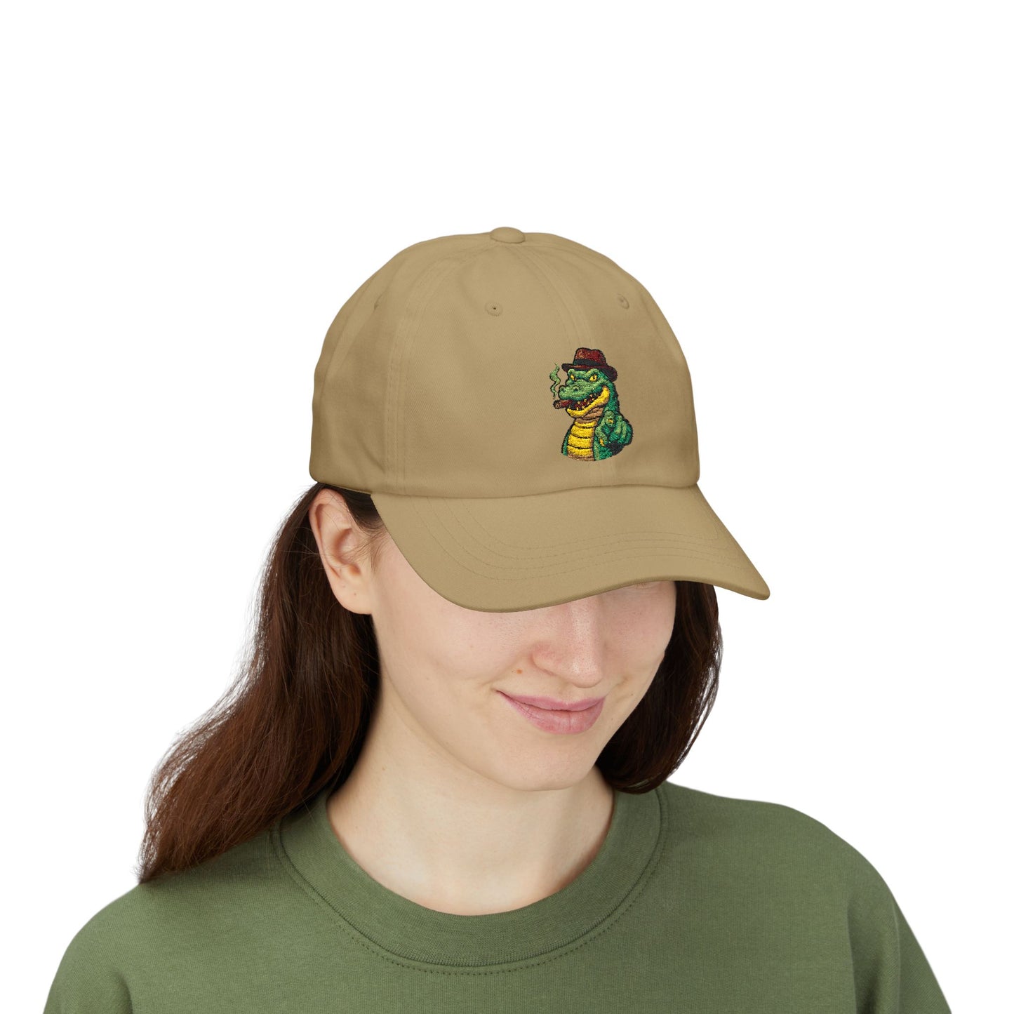 Gangster Alligator Cap – Coole Unisex Baseballcap mit Krokodil, Zigarre & Comic Design