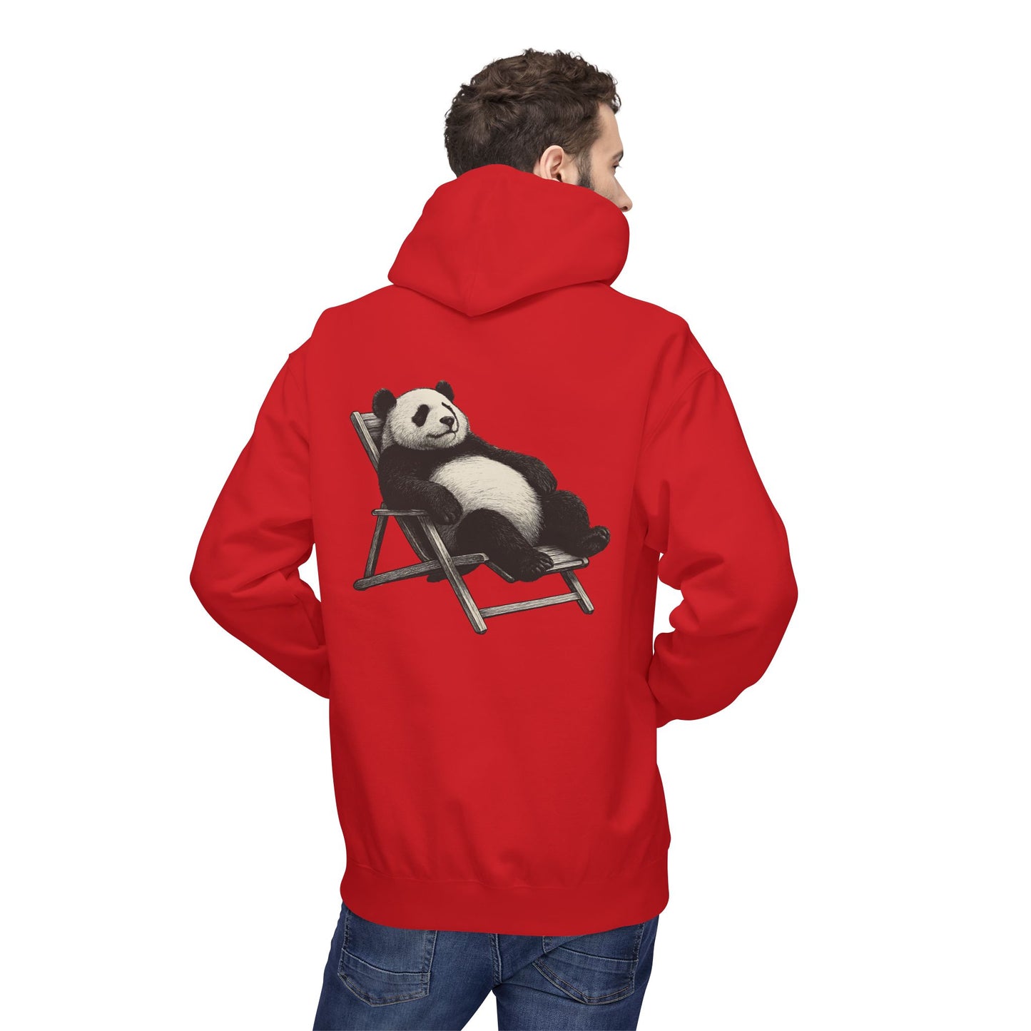 Chillender Panda (Rückenprint) - Unisex Midweight Fleece | Nachhaltige Streetwear mit Komfort & Stil