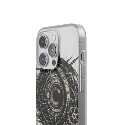 Biomechanisches Auge Handyhülle – Futuristisches Cyberpunk Design mit Zahnrädern & Kabeln | Schutzhülle für iPhone & Android
