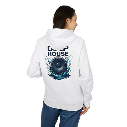 Deep House Hoodie (Rückenprint) – Stylischer Musik Hoodie mit Lautsprecher & Wasser Splash Design – Unisex EDM & Festival Streetwear