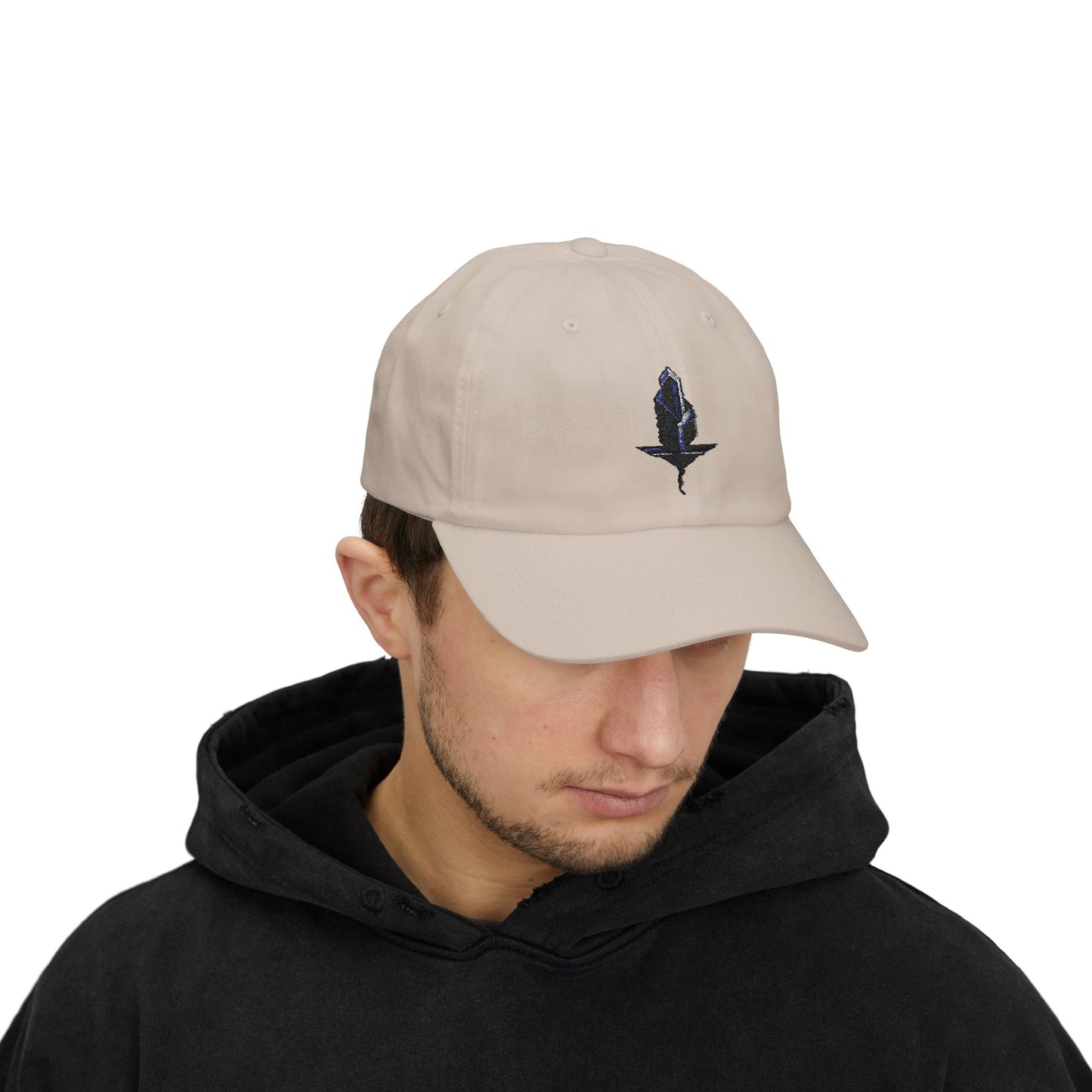 Minimalistische Techwear Cap – Unisex Basecap mit modernem geometrischem Logo im Urban Streetstyle