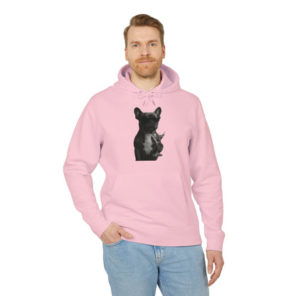 French Bulldog Hoodie (Brustprint) – Lustiger Kapuzenpullover mit Hund & Sonnenbrille – Unisex Streetwear mit Tiermotiv
