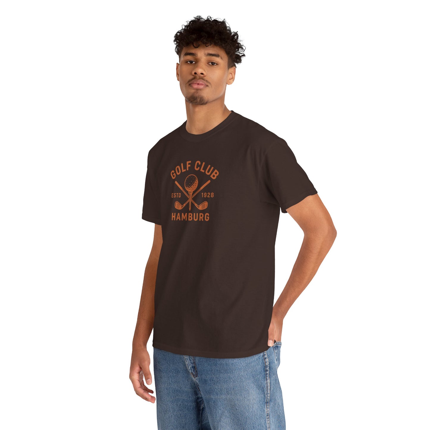 Vintage Golf Club Hamburg T-Shirt (Brustprint) – Estd. 1928 Retro Golfshirt für Herren & Damen