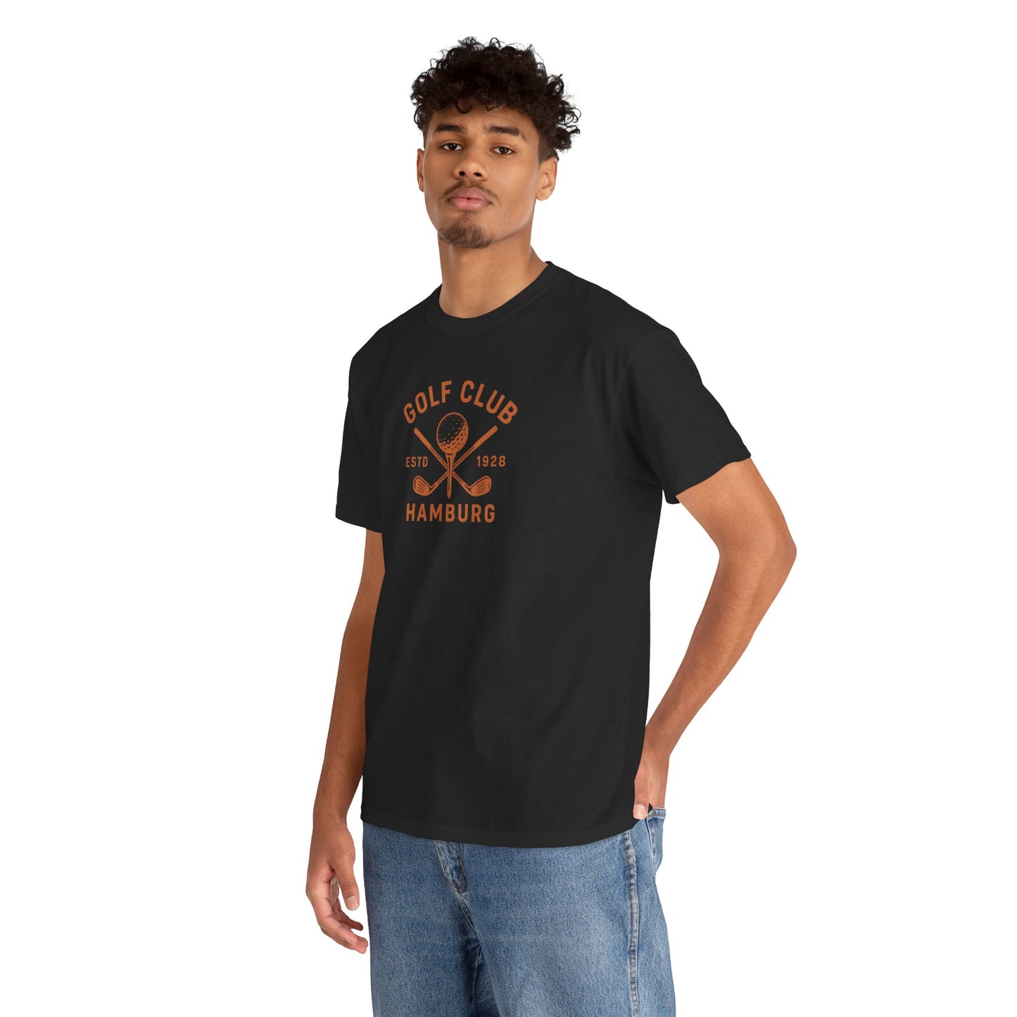 Vintage Golf Club Hamburg T-Shirt (Brustprint) – Estd. 1928 Retro Golfshirt für Herren & Damen