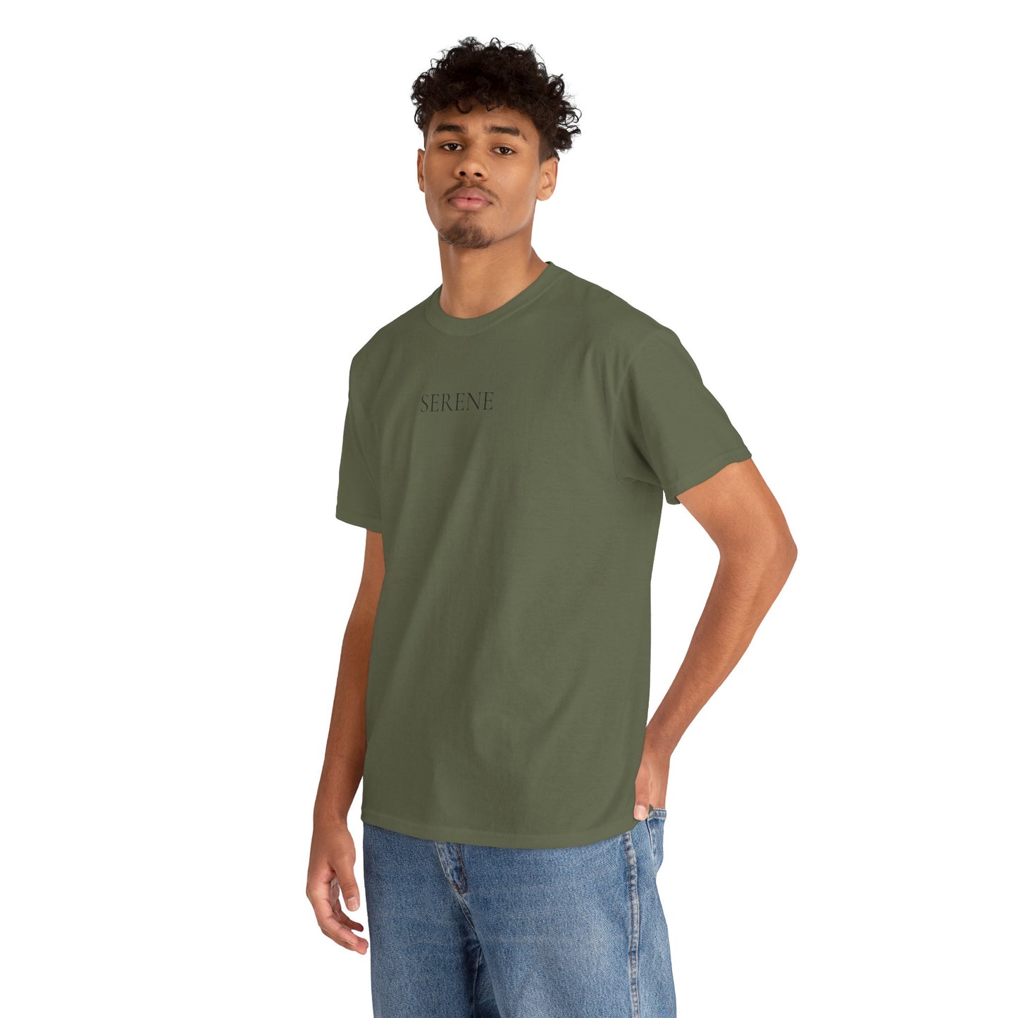 SERENE T-Shirt (Brustprint) – Unisex Heavy Cotton Tee | Nachhaltige Streetwear aus 100% Baumwolle