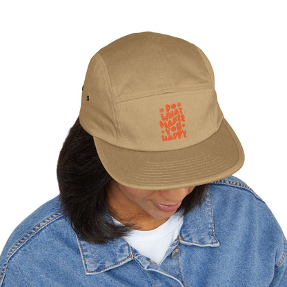 Do What Makes You Happy – 5-Panel Cap mit Stickerei