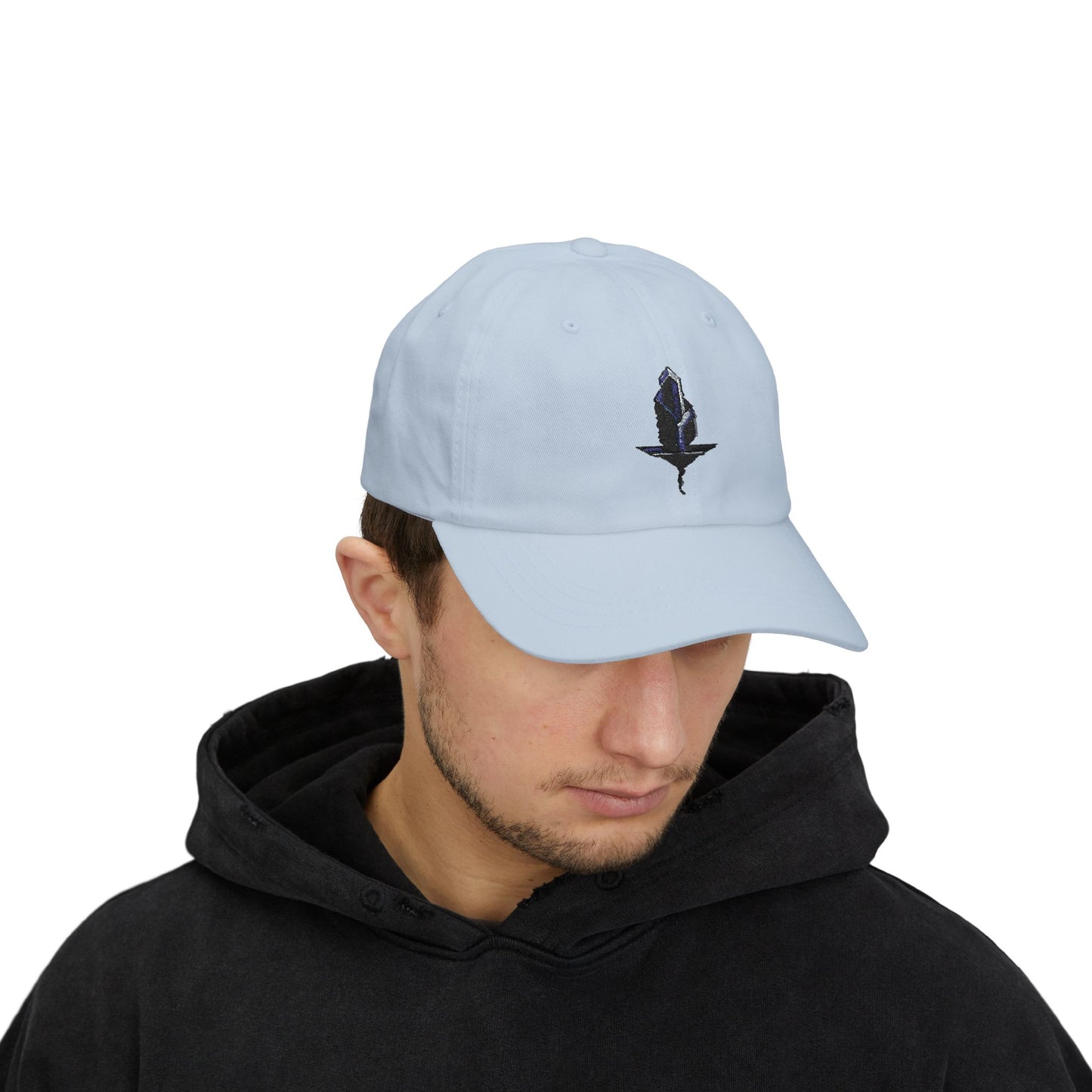 Minimalistische Techwear Cap – Unisex Basecap mit modernem geometrischem Logo im Urban Streetstyle