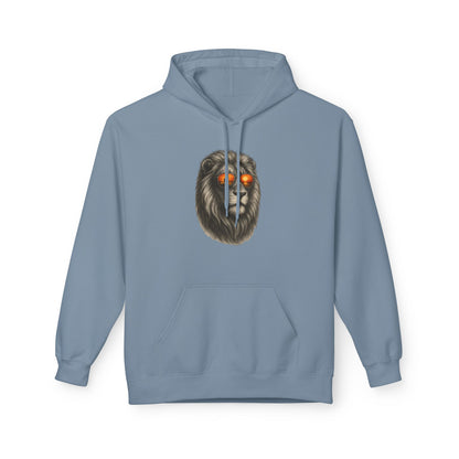 Löwen Hoodie Unisex (Brustprint) – Stylischer Kapuzenpullover mit Sonnenbrillen-Löwe | Tiermotiv Streetwear für Damen & Herren