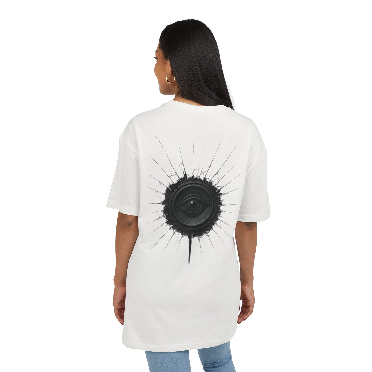 Surreal Sound T-Shirt – Lautsprecher mit Auge Design im Black & White Look – Unisex Streetwear für Musik- & Kunstfans