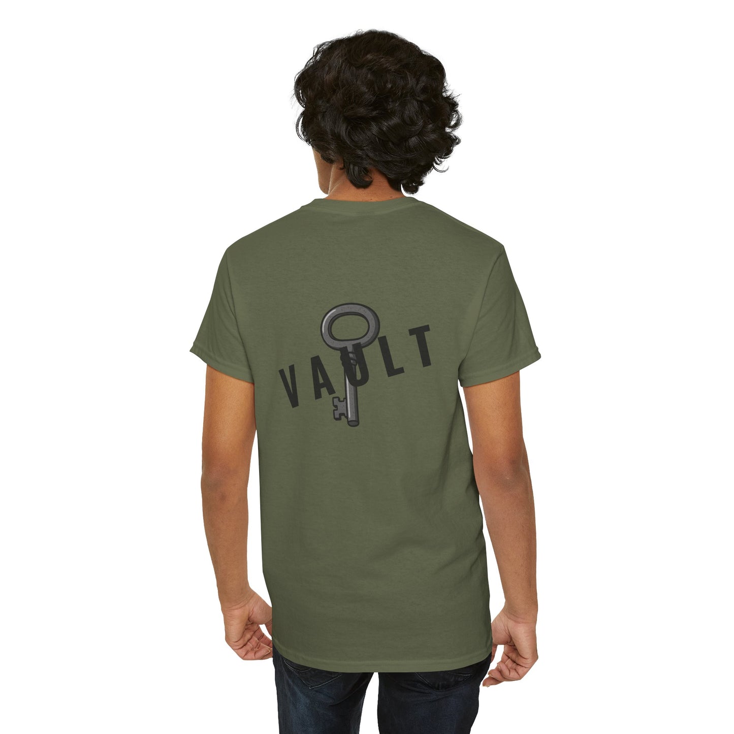VAULT T-Shirt mit Schlüssel-Design (Rückenprint) – Unisex Heavy Cotton Tee | Nachhaltige Streetwear aus 100% Baumwolle