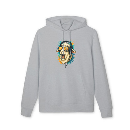Lustiger Schaf Hoodie (Brustprint) – Unisex Kapuzenpullover mit Kopfhörer & Sonnenbrille – Musik Cartoon Streetwear für Tierfreunde