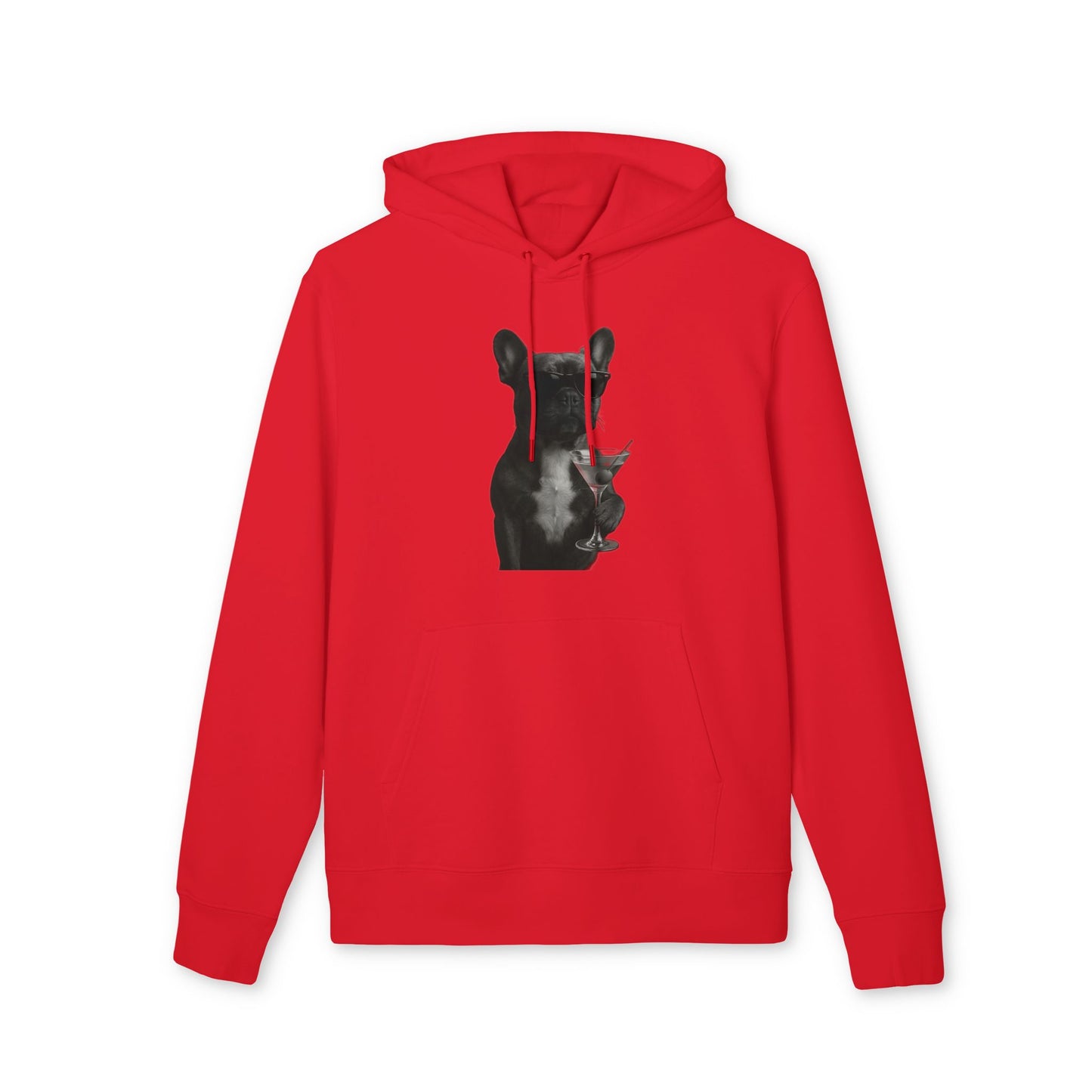 French Bulldog Hoodie (Brustprint) – Lustiger Kapuzenpullover mit Hund & Sonnenbrille – Unisex Streetwear mit Tiermotiv