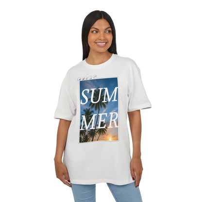 Nice Summer T-Shirt (Brustprint)– Palmendesign, Sonnenuntergang & Urlaubs-Vibes | Unisex Oversize Shirt für den Sommerlook