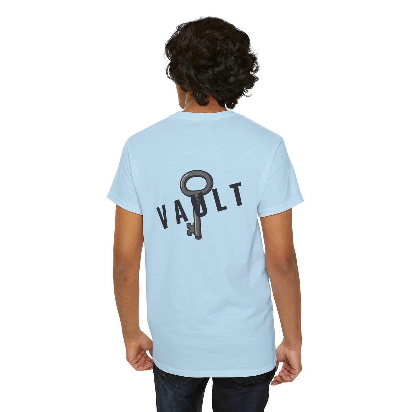 VAULT T-Shirt mit Schlüssel-Design (Rückenprint) – Unisex Heavy Cotton Tee | Nachhaltige Streetwear aus 100% Baumwolle
