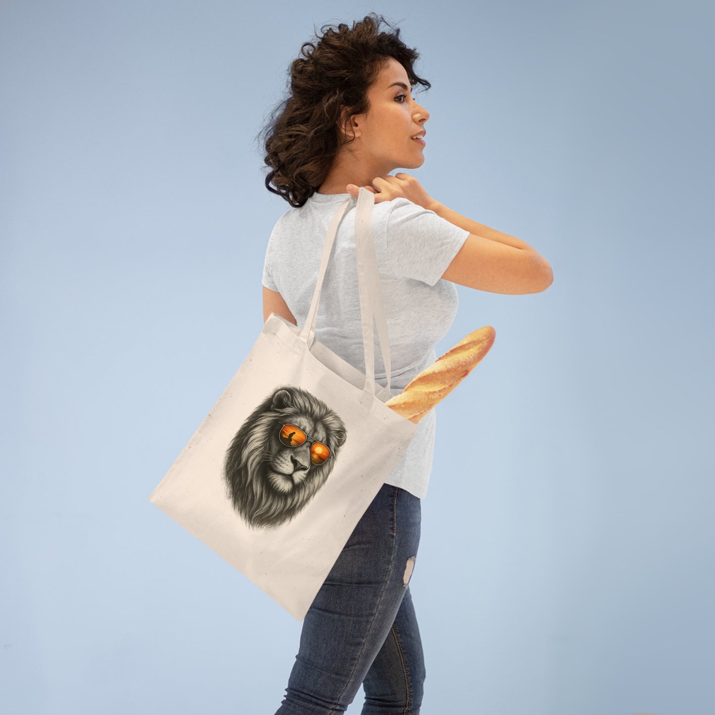 Löwen Jutebeutel – Stylische Stofftasche mit Sonnenbrillen-Löwe | Nachhaltiger Beutel für Tierfreunde & Trendsetter