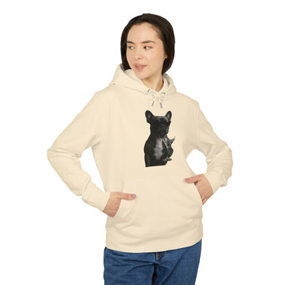 French Bulldog Hoodie (Brustprint) – Lustiger Kapuzenpullover mit Hund & Sonnenbrille – Unisex Streetwear mit Tiermotiv