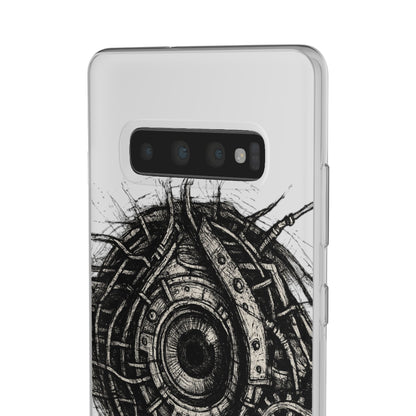 Biomechanisches Auge Handyhülle – Futuristisches Cyberpunk Design mit Zahnrädern & Kabeln | Schutzhülle für iPhone & Android