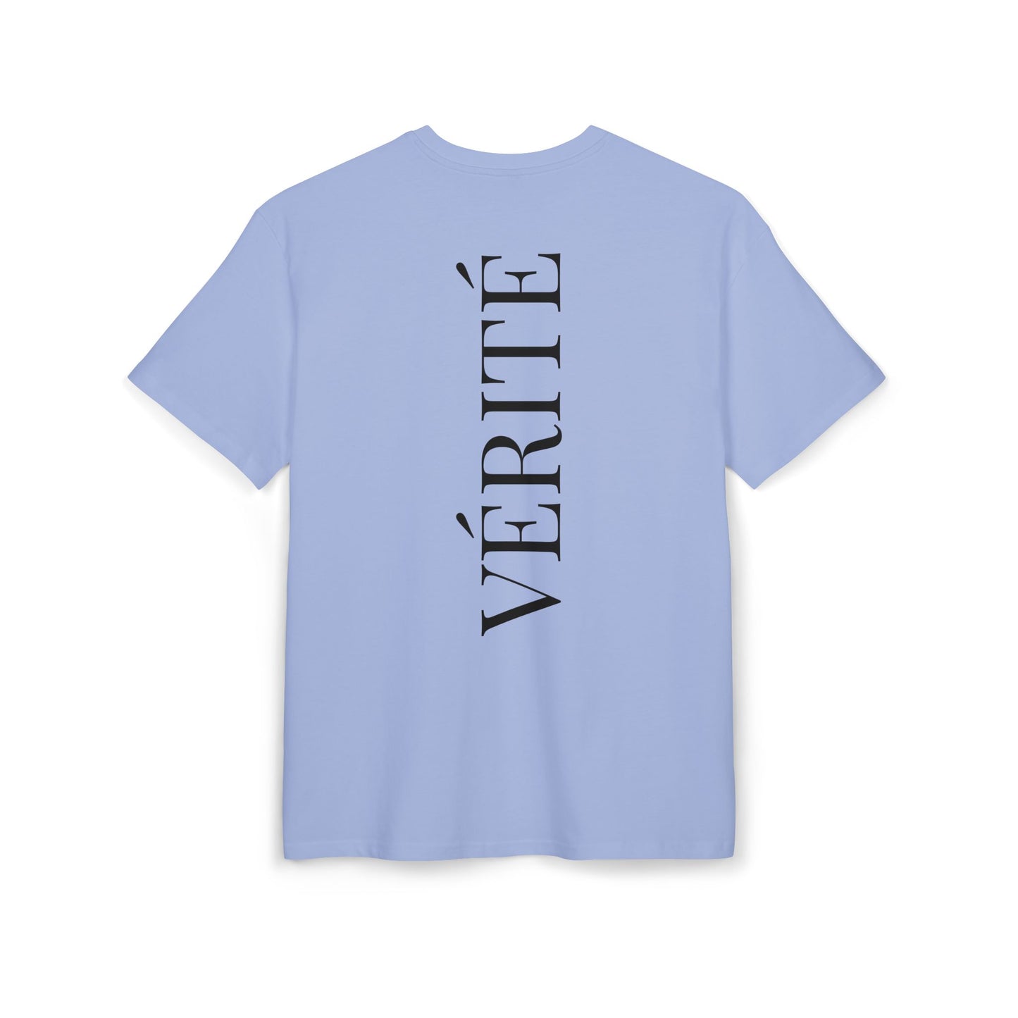 Stylisches T-Shirt mit Aufschrift ‘Vérité’ (Rückenprint) – Minimalistisches Design für Modebewusste
