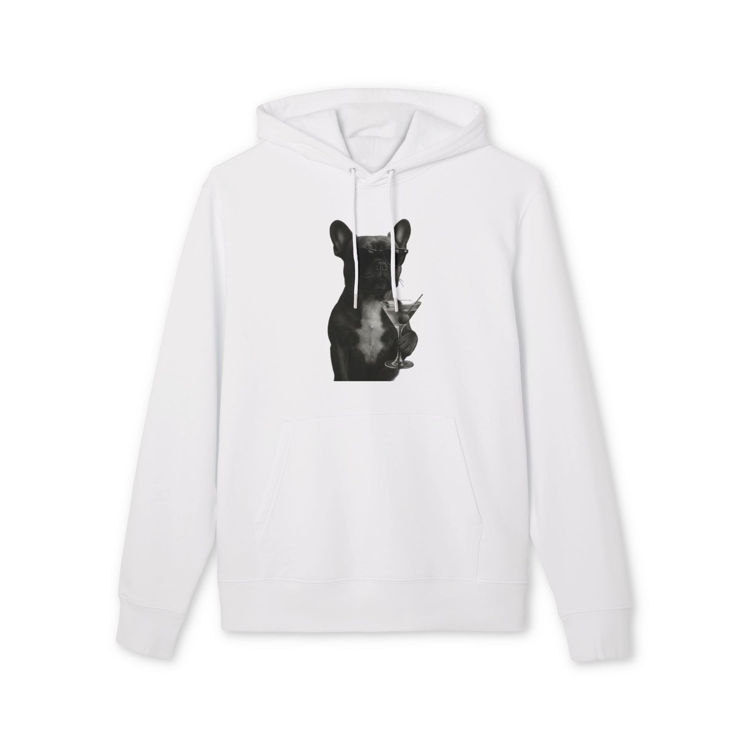 French Bulldog Hoodie (Brustprint) – Lustiger Kapuzenpullover mit Hund & Sonnenbrille – Unisex Streetwear mit Tiermotiv