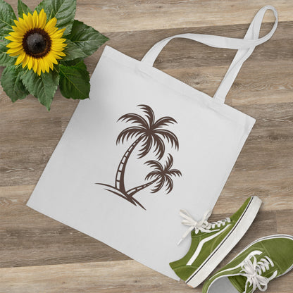 Palmen Jutebeutel – Nachhaltige Stofftasche mit tropischem Strandmotiv | Boho Shopper für Damen & Herren