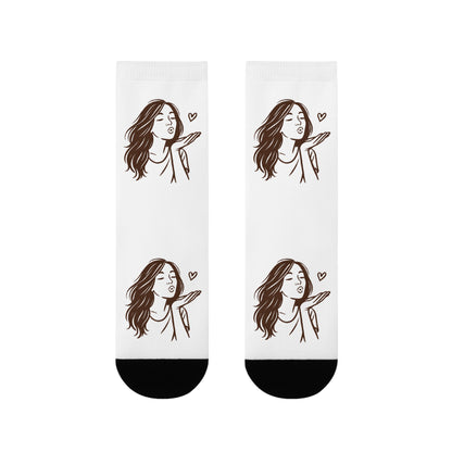 Kusshand Socken – Stylische Unisex Socken mit romantischem Kuss & Herz Motiv