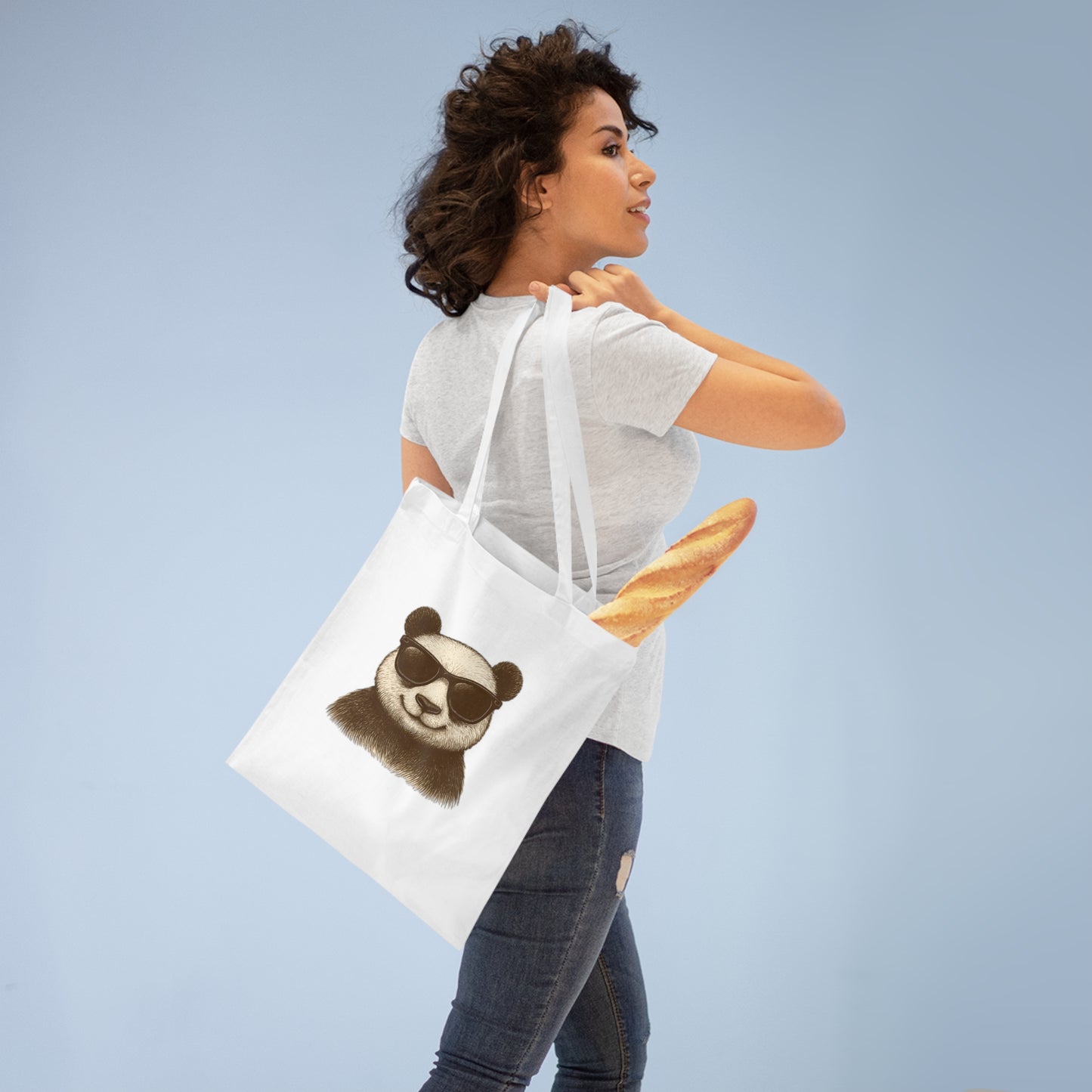 Panda Jutebeutel mit Sonnenbrille – Lustige Unisex Baumwolltasche für Alltag, Shopping & Pride