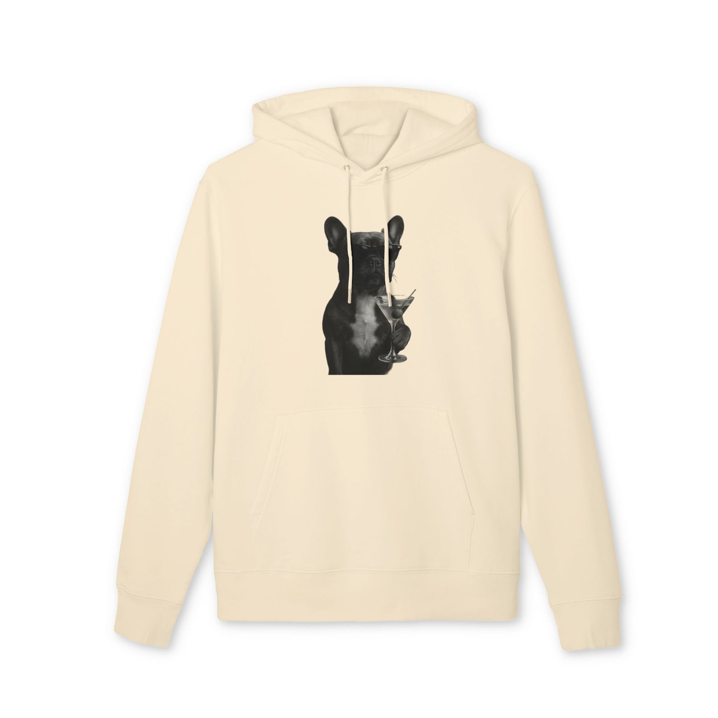 French Bulldog Hoodie (Brustprint) – Lustiger Kapuzenpullover mit Hund & Sonnenbrille – Unisex Streetwear mit Tiermotiv