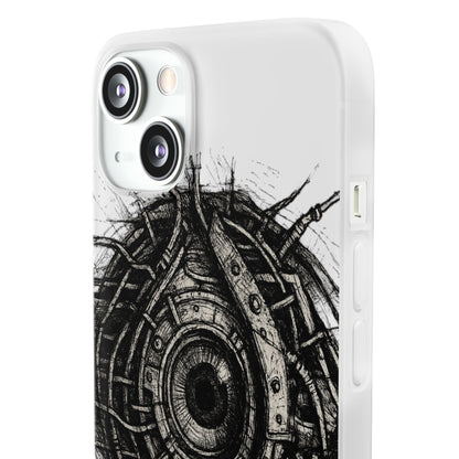 Biomechanisches Auge Handyhülle – Futuristisches Cyberpunk Design mit Zahnrädern & Kabeln | Schutzhülle für iPhone & Android