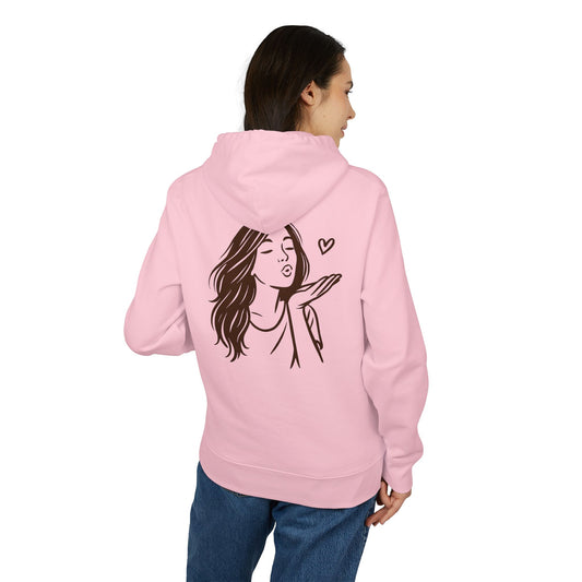 Kusshand Hoodie Unisex (Rückenprint) – Romantischer Love Hoodie mit Herz Motiv, Stylisches Geschenk für Valentinstag & Paare